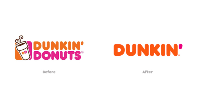 Dunkin 重新設(shè)計前后的標(biāo)志。.png