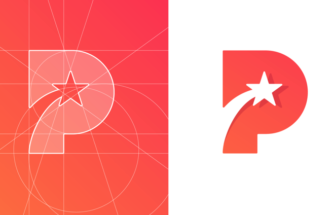 P字母與五角星logo設計.png